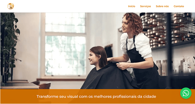 Preview da página de reservas/site em um laptop