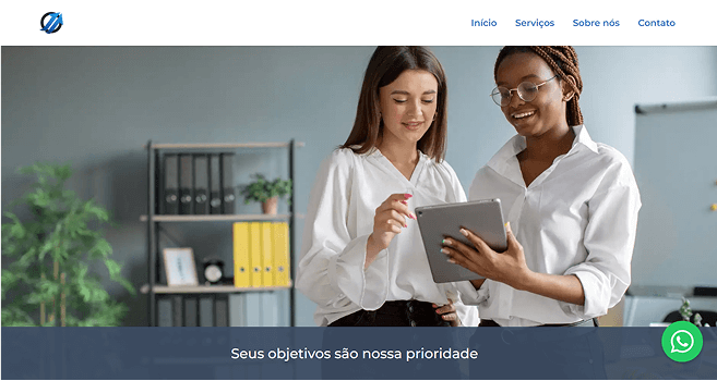 Preview da página de reservas/site em um laptop