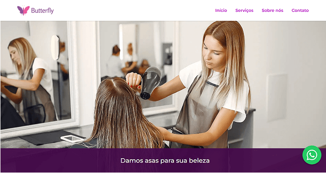 Preview da página de reservas/site em um laptop